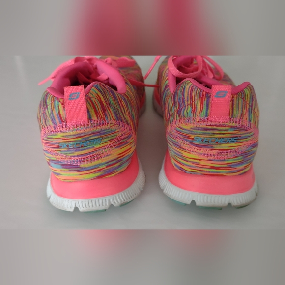 Skechers Women's Neon Multicolor Athletic Shoes - Picture 7 of 8